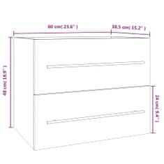 Vidaxl Omarica za umivalnik rjavi hrast 60x38,5x48 cm inženirski les