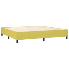 Vidaxl Box spring postelja z vzmetnico zelen 200x200 cm blago