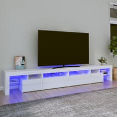 Vidaxl TV omarica z LED lučkami visok sijaj bela 260x36,5x40 cm