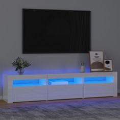 Vidaxl TV omarica z LED lučkami visok sijaj bela 180x35x40 cm