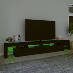 Vidaxl TV omarica z LED lučkami črna 260x36,5x40 cm