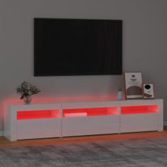 Vidaxl TV omarica z LED lučkami visok sijaj bela 195x35x40 cm