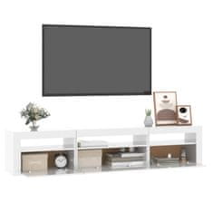 Vidaxl TV omarica z LED lučkami visok sijaj bela 195x35x40 cm