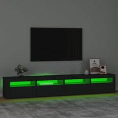 Vidaxl TV omarica z LED lučkami črn 240x35x40 cm