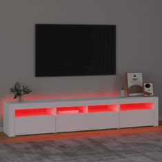 Vidaxl TV omarica z LED lučkami bela 210x35x40 cm