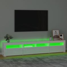 Vidaxl TV omarica z LED lučkami visok sijaj bela 210x35x40 cm