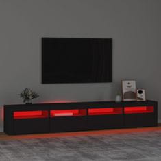 Vidaxl TV omarica z LED lučkami črn 240x35x40 cm