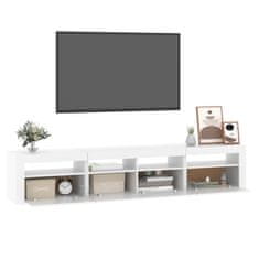 Vidaxl TV omarica z LED lučkami bela 210x35x40 cm