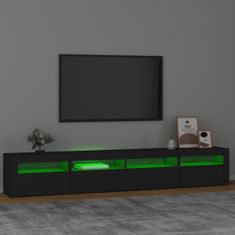 Vidaxl TV omarica z LED lučkami črn 240x35x40 cm