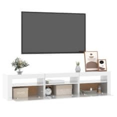 Vidaxl TV omarica z LED lučkami visok sijaj bela 180x35x40 cm