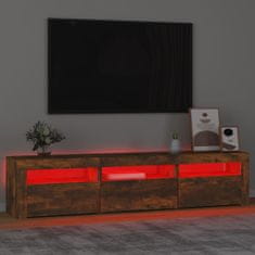 Vidaxl TV omarica z LED lučkami dimljeni hrast 180x35x40 cm