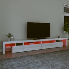 Vidaxl TV omarica z LED lučkami visok sijaj bela 290x36,5x40 cm