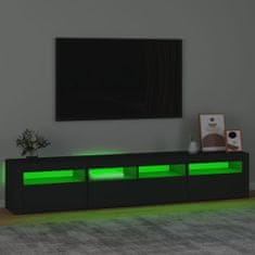 Vidaxl TV omarica z LED lučkami črna 210x35x40 cm