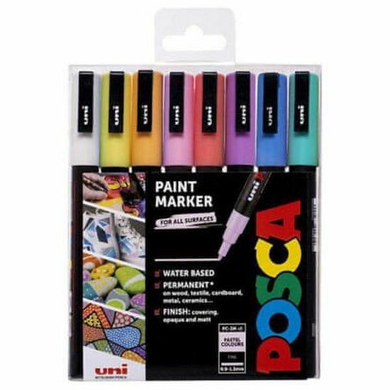 Posca Komplet akrilnih markerjev 0,9-1,3 mm - pastelne barve 8 kosov