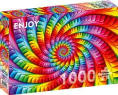 ENJOY Puzzle Mavrična psihedelična spirala 1000 kosov