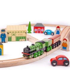 Bigjigs Toys Bigjigs Rail Lesena železniška proga Leteči škot