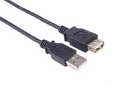 USB 2.0 podaljšek, A-A, 1 m, črn