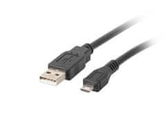 Lanberg Kabel Micro USB (M) do USB-A (M) 2.0, 1 m, črn
