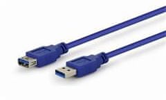 USB 3.0 kabel (AM - AF), podaljšek, 3 m, moder