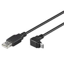 Kabel micro USB 2.0, A-B, 90°, 1 m
