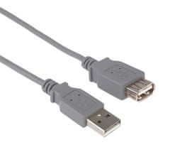 USB 2.0 podaljšek, A-A, 5 m, siv