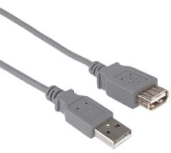 USB 2.0 podaljšek, A-A, 3 m, siv