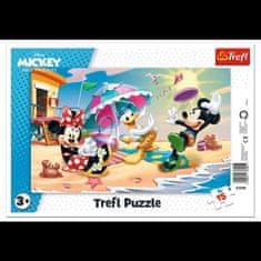 Trefl Puzzle Miki Miška in Minnie - Zabava na plaži / 15 kosov