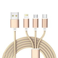 Northix Polnilni kabel 3 v 1 - Zlat 