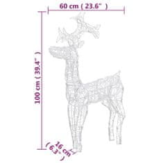 Vidaxl Božični severni jelen 2 kosa 60x16x100 cm iz akrila