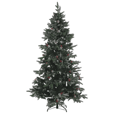 Beliani Zasneženo umetno božično drevo 210 cm zeleno DENALI