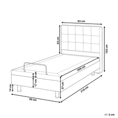 Beliani Oblazinjena postelja bež barve z električnim pomikom 90x200 cm DUKE