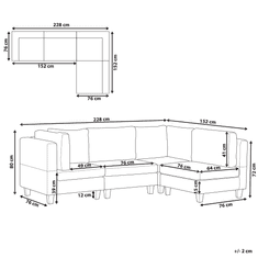 Beliani Modularni kavč s 4 sedeži v bež barvi FEVIK