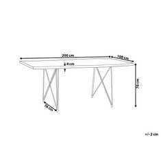 Beliani Lesena rjava jedilna miza 200 x 100 cm MUMBAI