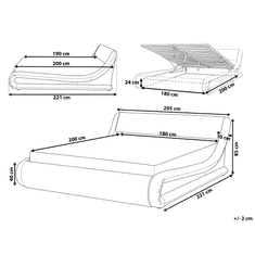 Beliani Bela usnjena postelja s shrambo 180x200 cm AVIGNON