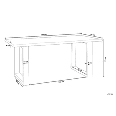 Beliani Lesena jedilna miza 180 x 94 cm HEBY