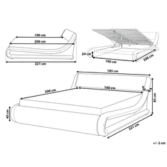 Beliani Bela usnjena postelja s shrambo 160x200 cm AVIGNON