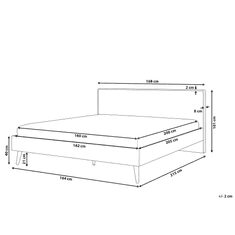 Beliani Lesena postelja LED svetlo rjava 160 x 200 cm SERRIS