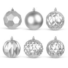 Family Christmas Set božičnih kroglic za na jelko Ø73 mm 6 kosov srebrne