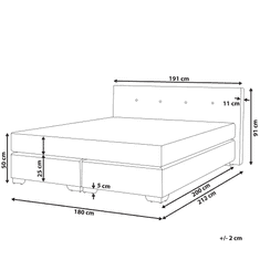 Beliani Kontinentalna postelja, CONSUL, bež, 180x200 cm