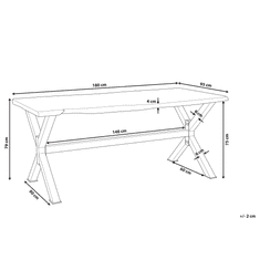 Beliani Jedilna miza rjava/črna 180 x 95 cm VALBO