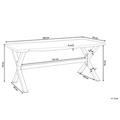 Beliani Jedilna miza rjava/črna 200 x 95 cm VALBO