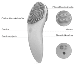 TOUCHBeauty 1788 sonična silikonska čistilna krtačka za obraz, roza