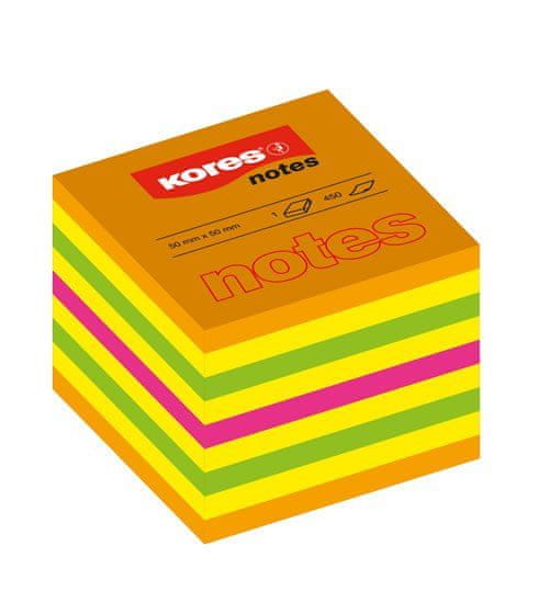 Kores Neonske blazinice CUBO Summer 75x75mm, mešanica barv