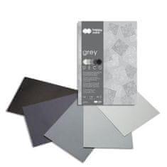 Happy Color Barvni papir A4 Deco 170 g - sivi odtenki