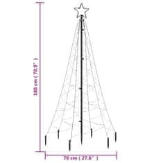 Vidaxl Božično drevo s konico pisano 200 LED 180 cm