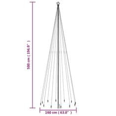 Vidaxl Božično drevo s konico 732 pisanih LED lučk 500 cm