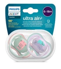 Philips Avent SCF085/18 Ultra Air tolažilna duda, silikonska, 6-18m, 2/1, mačka/koala