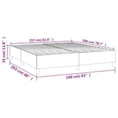 Vidaxl Box spring posteljni okvir temno siv 160x200 cm blago
