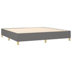 Vidaxl Box spring postelja z vzmetnico temno siva 200x200 cm blago