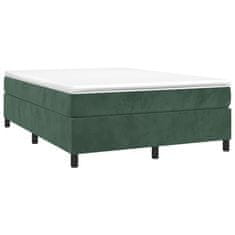 Vidaxl Box spring posteljni okvir temno zelen 140x200 cm žamet